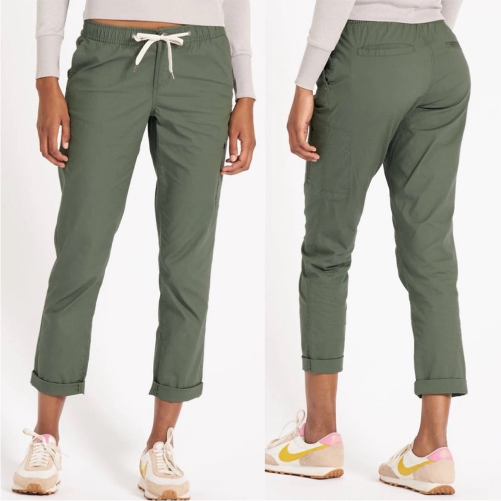 Vuori • ripstop green army climber pant zipper pockets sz S